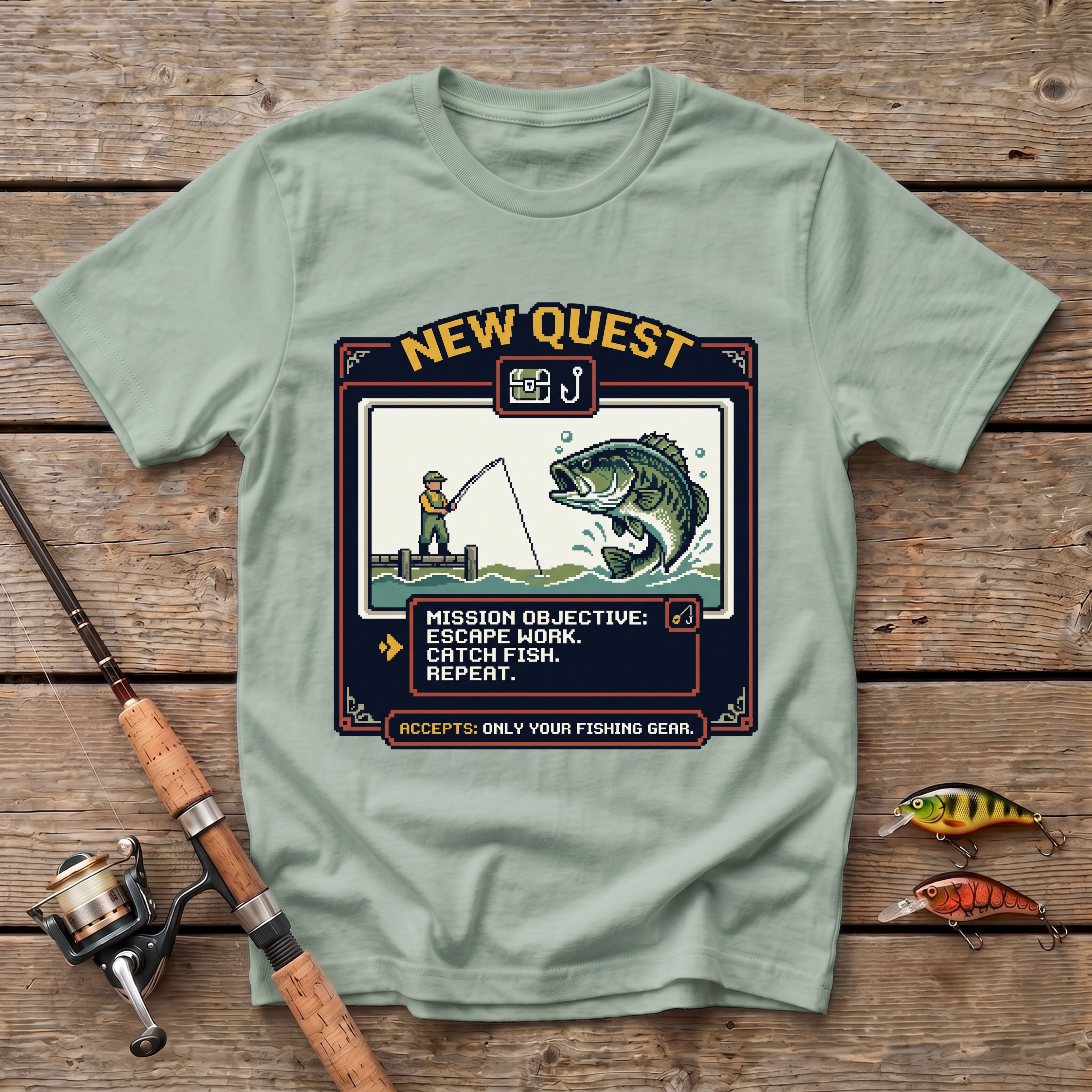 New Quest: Catch Fish T-Shirt