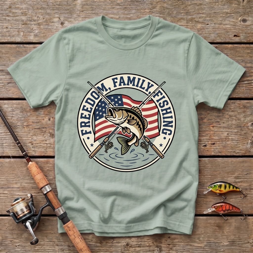 Freedom, Family, Fishing T-Shirt