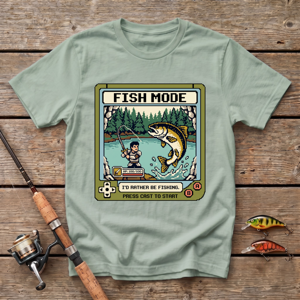 Fish Mode On: I'd Rather Be Fishing T-Shirt