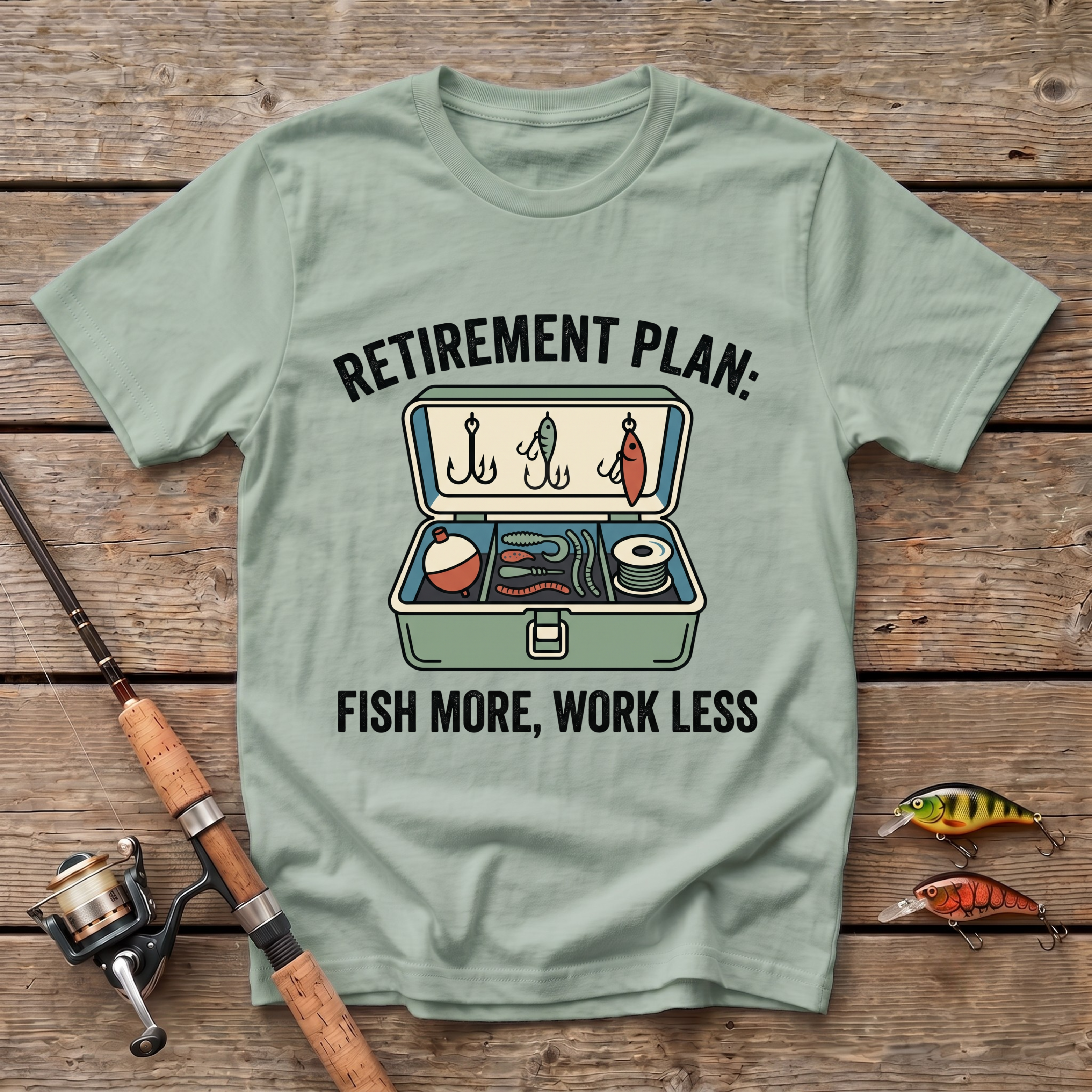 Fish More, Work Less T-Shirt