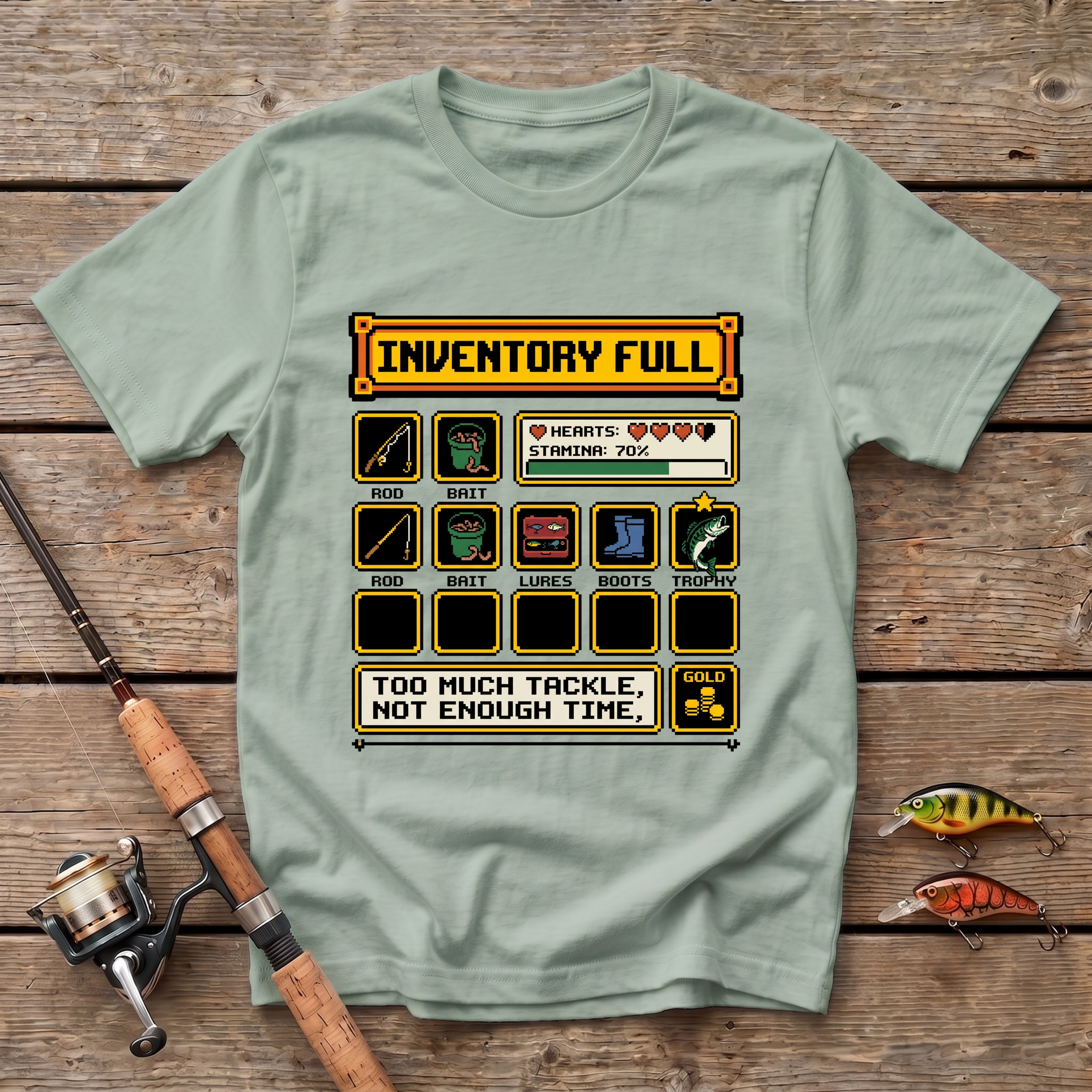 Inventory Full. Too Much Tackle T-Shirt