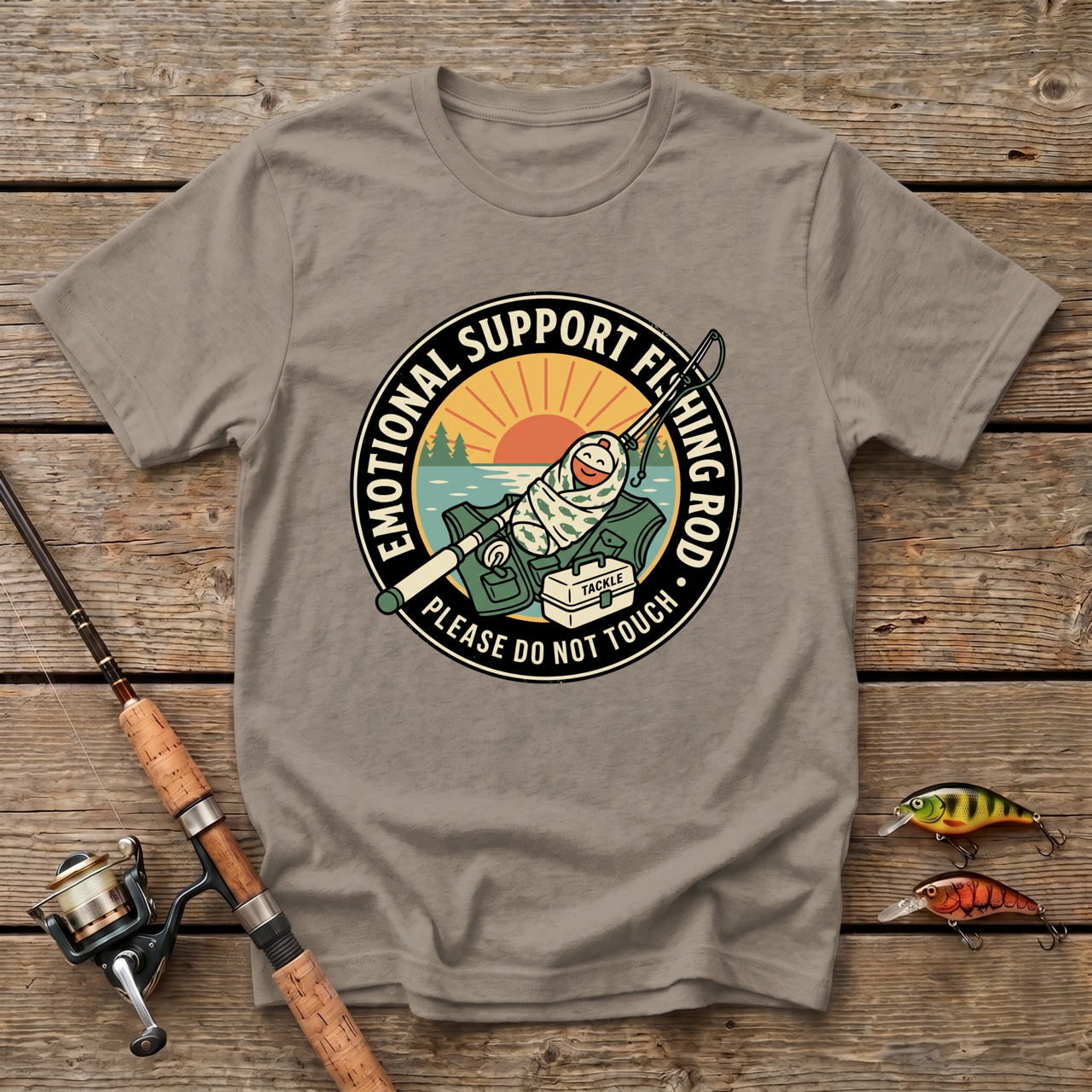Emotional Support Fishing Rod T-Shirt