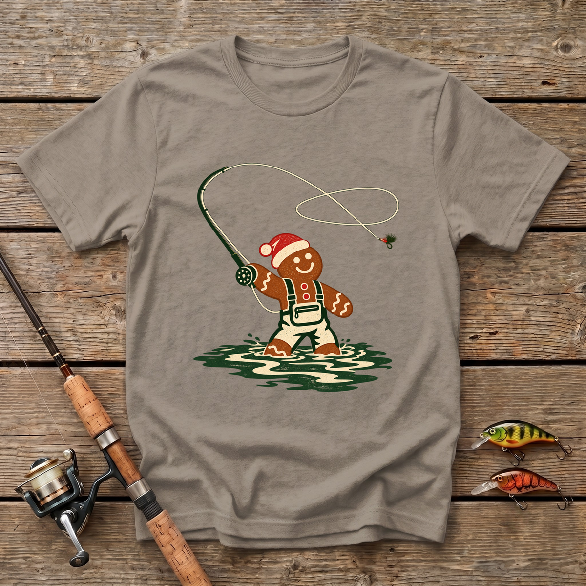 Gingerbread Fly Fishing T-Shirt