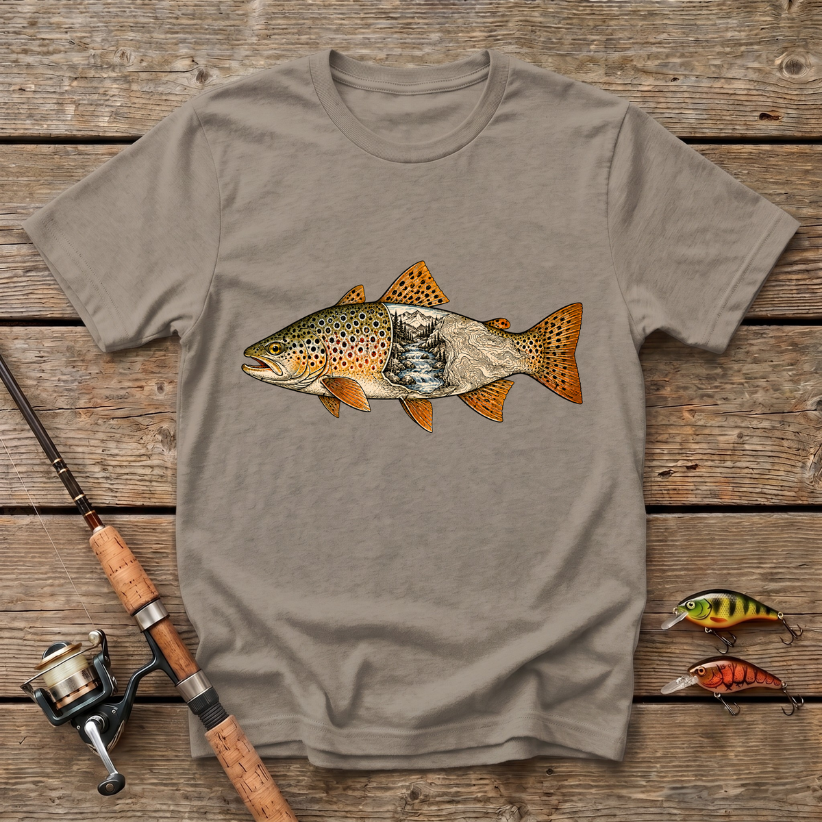 Engraved Trout T-Shirt
