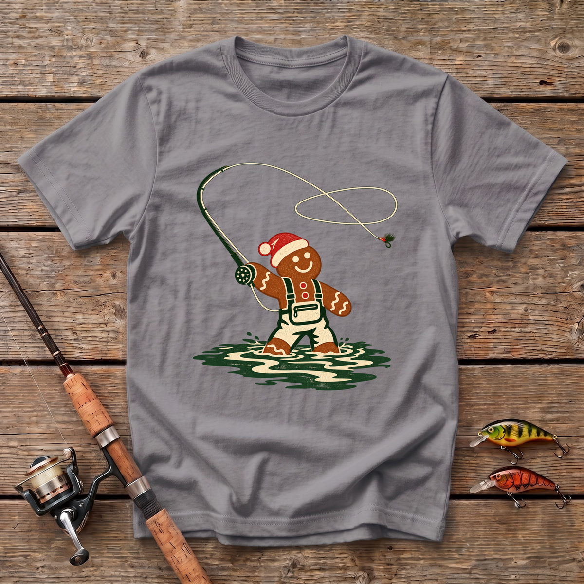Gingerbread Fly Fishing T-Shirt