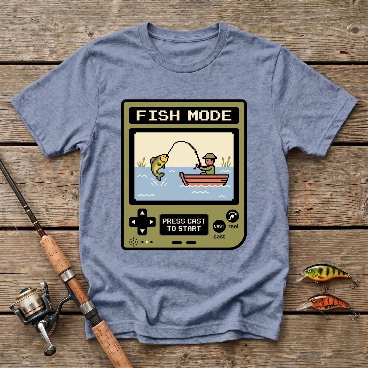 Fish Mode, Press Cast To Start T-Shirt