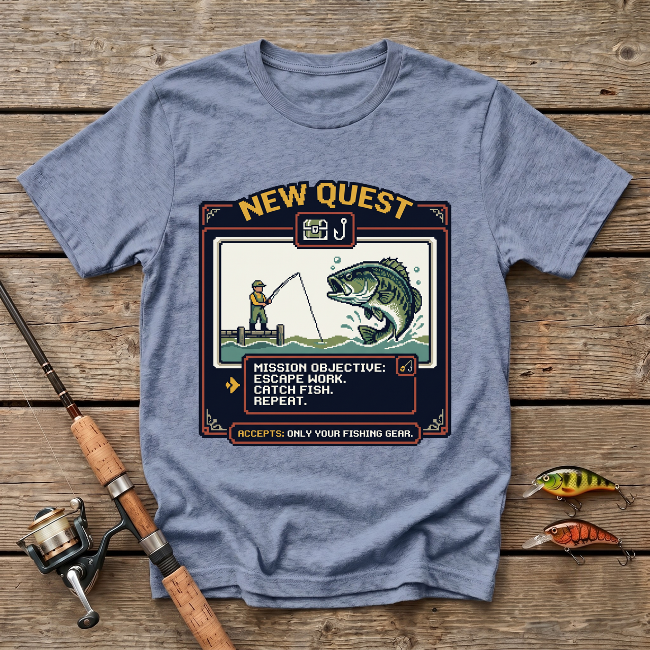 New Quest: Catch Fish T-Shirt