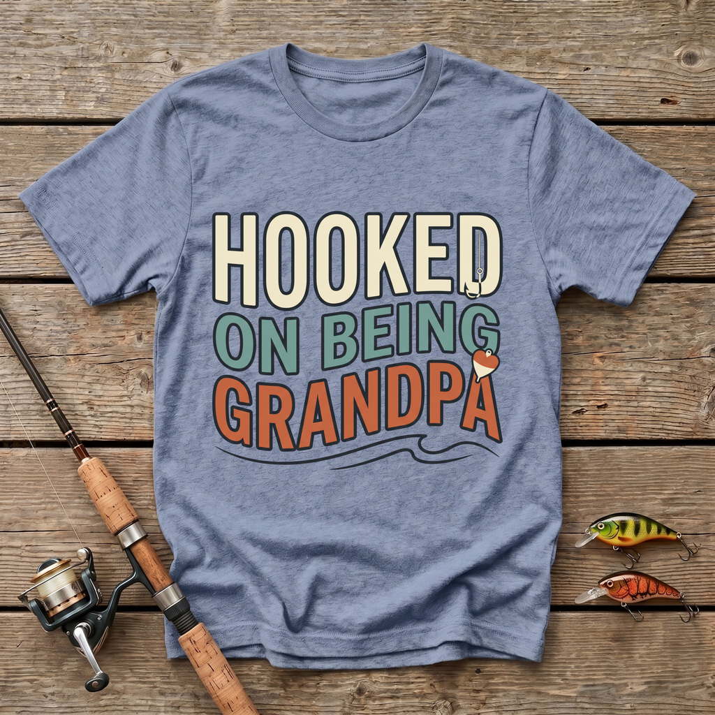 Hooked On Being Grandpa T-Shirt