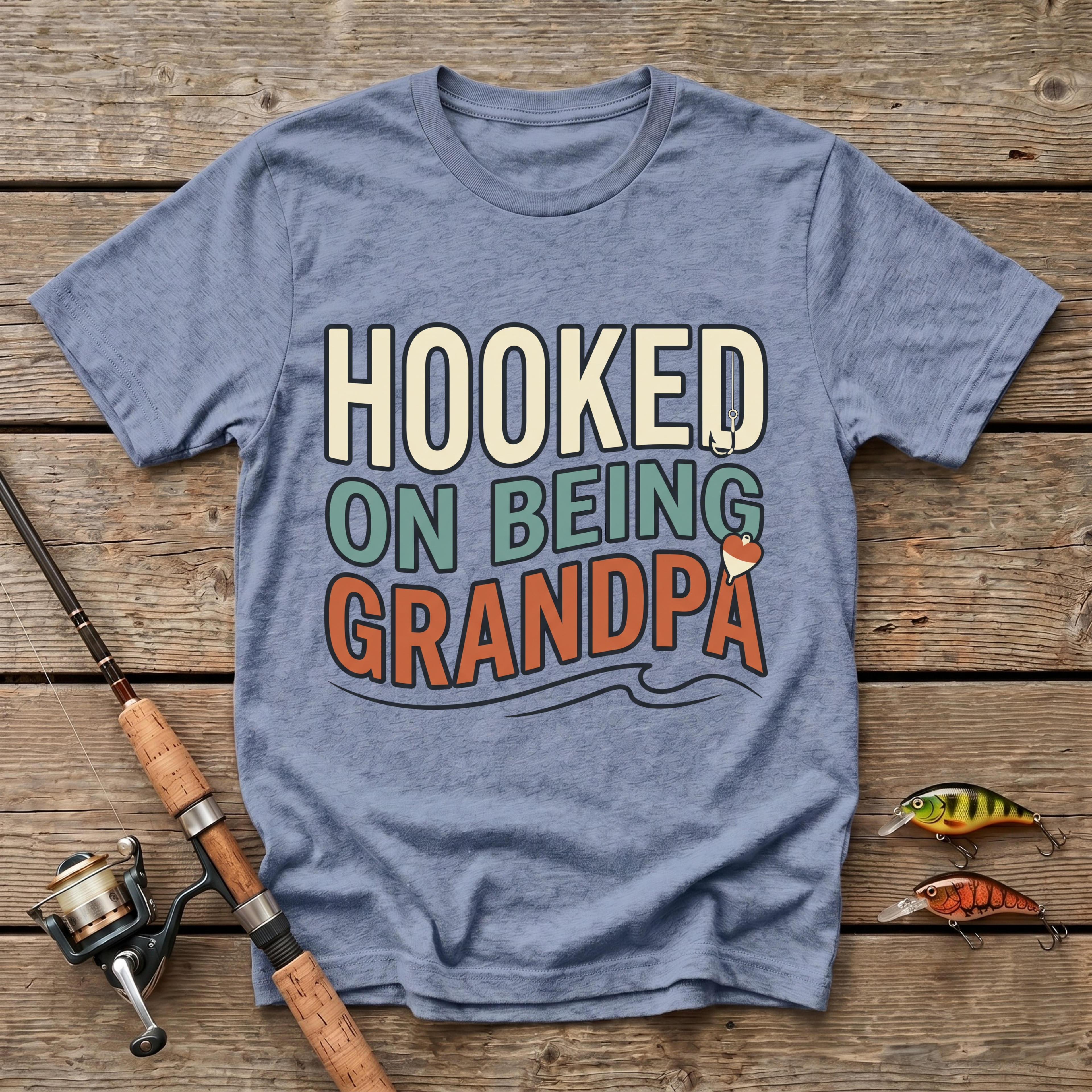 Hooked On Being Grandpa T-Shirt
