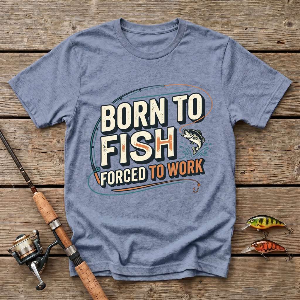 Born To Fish, Forced To Work. T-Shirt