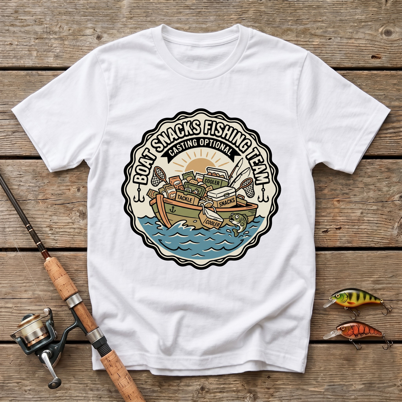 Boat Snacks Fishing Team T-Shirt