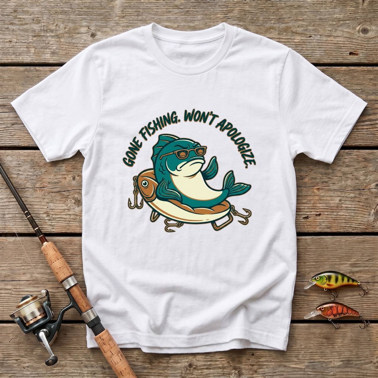 Gone Fishing. Won't Apologize T-Shirt
