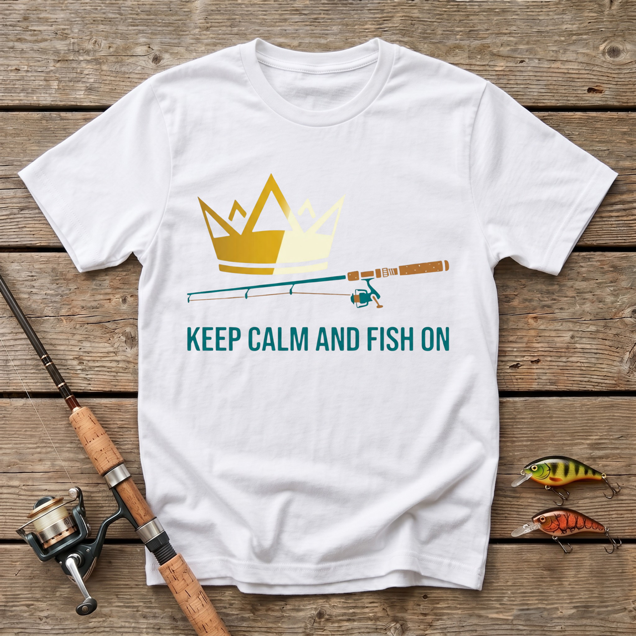 Keep Calm And Fish On T-Shirt