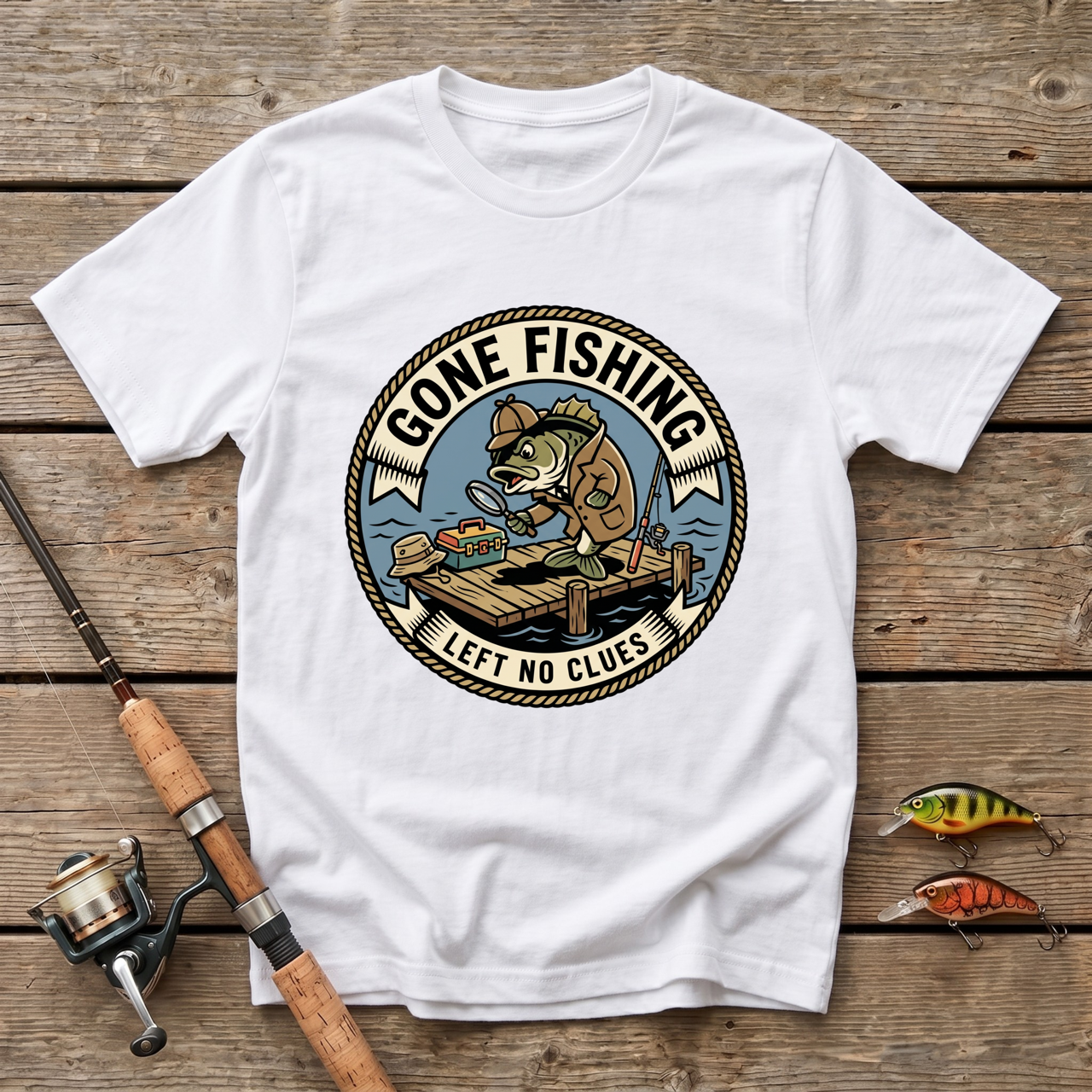 Gone Fishing, Left No Clues T-Shirt