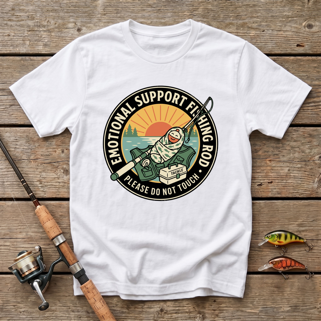 Emotional Support Fishing Rod T-Shirt