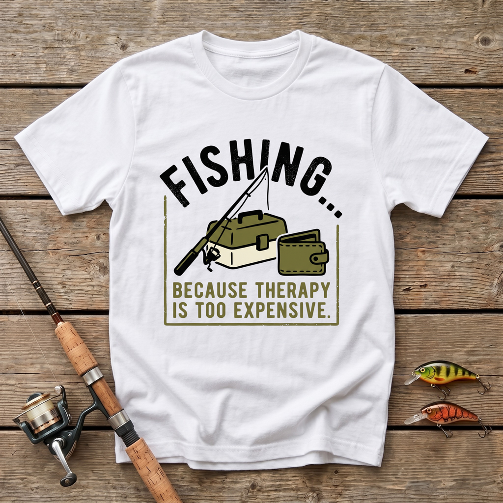 Fishing, Because Therapy Is Too Expencive T-Shirt