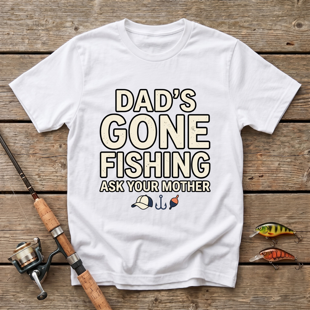 Dad's Gone Fishing. Ask Your Mother T-Shirt