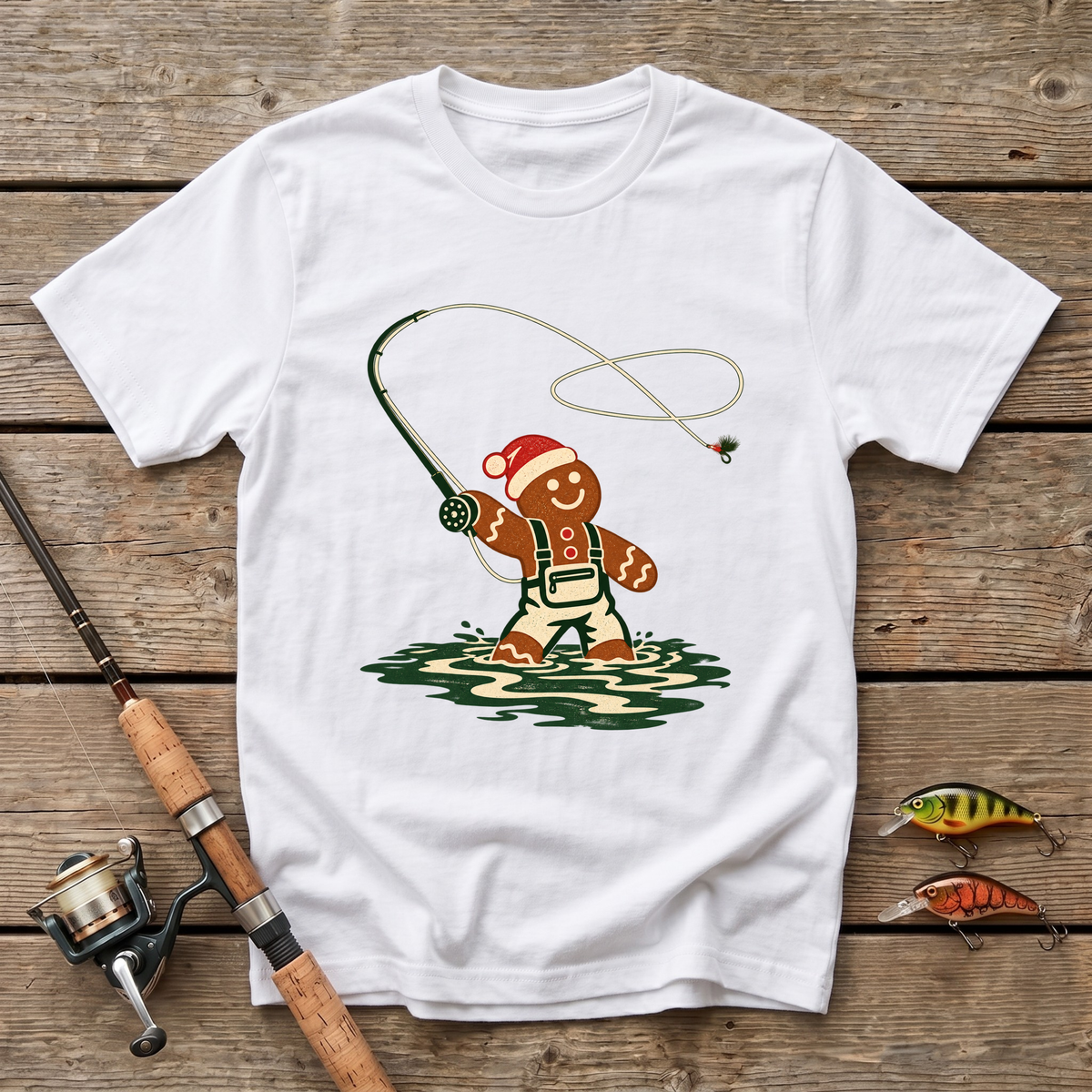 Gingerbread Fly Fishing T-Shirt