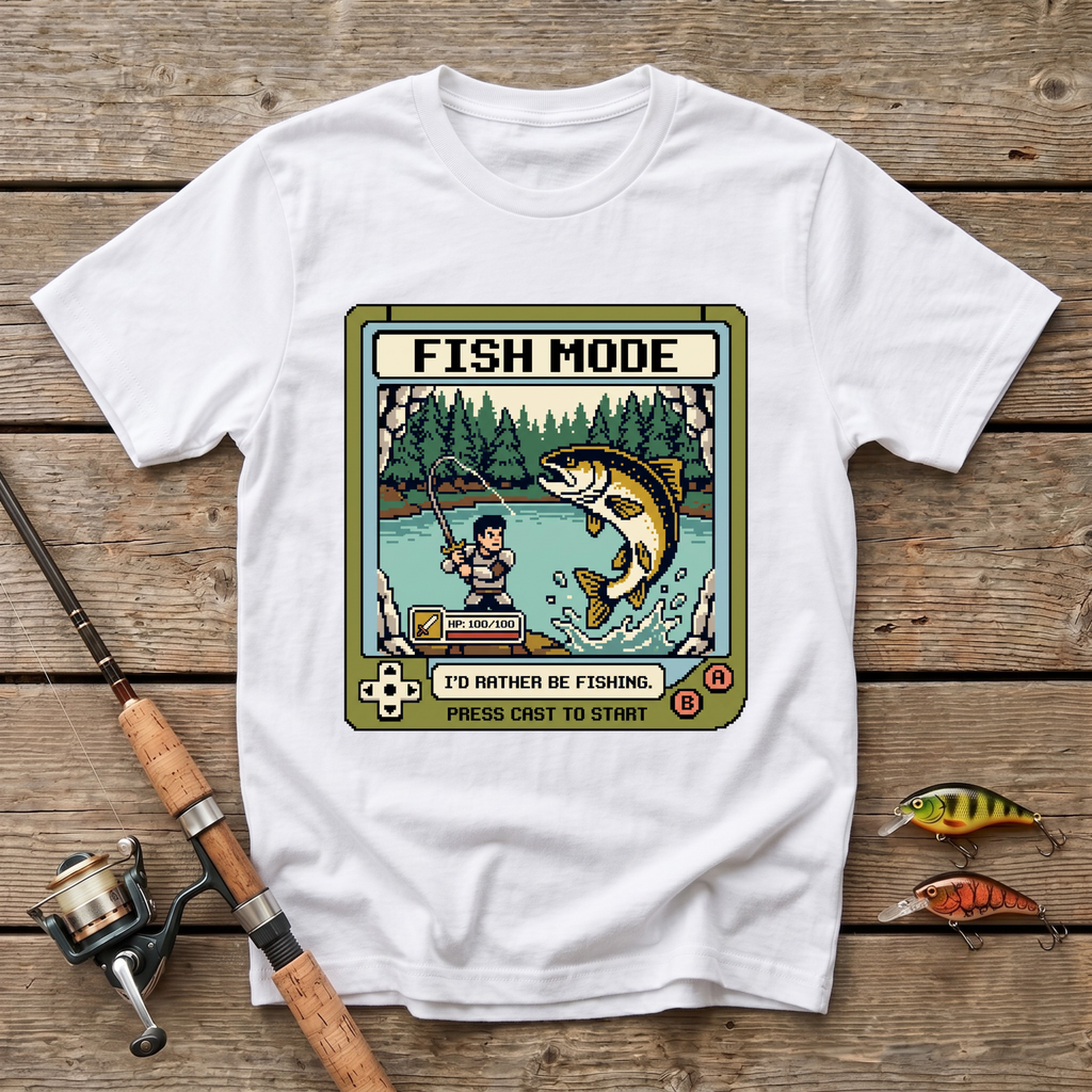 Fish Mode On: I'd Rather Be Fishing T-Shirt