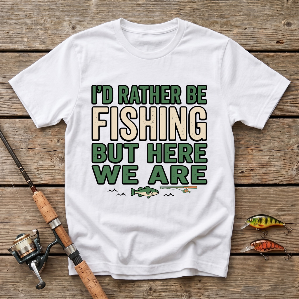 I'd Rather Be Fishing But Here We Are T-Shirt