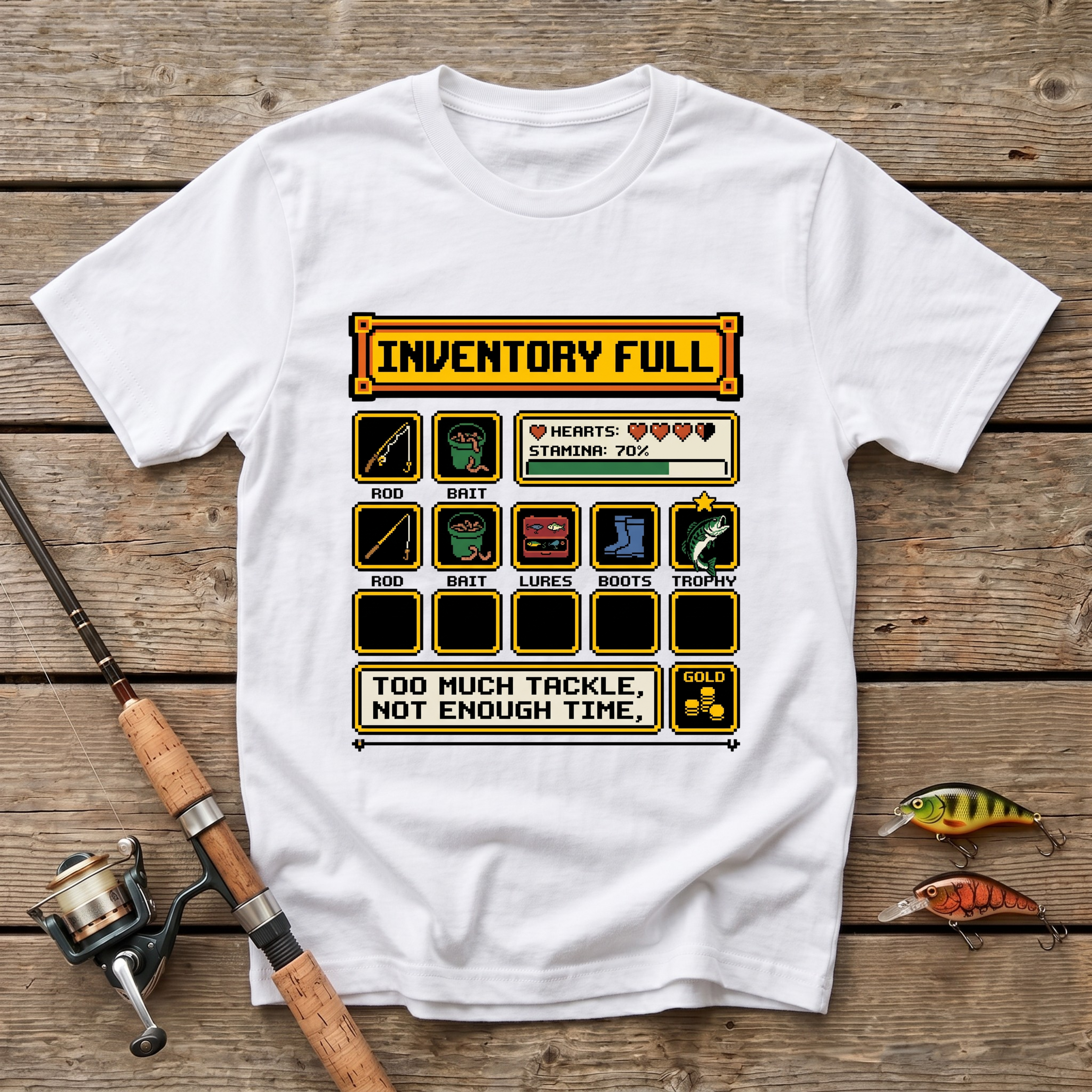 Inventory Full. Too Much Tackle T-Shirt