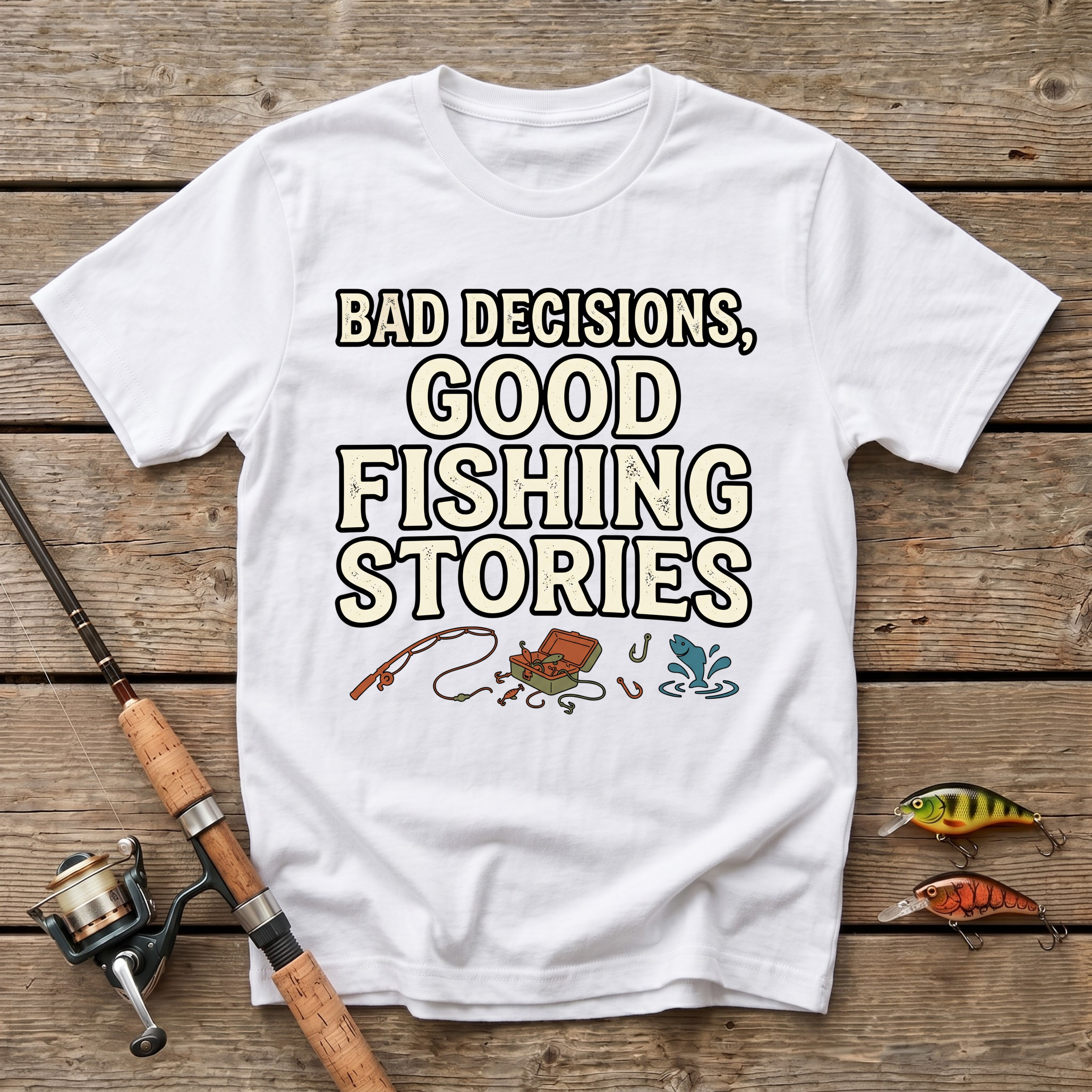Bad Decisions, Good Fishing Stories T-Shirt