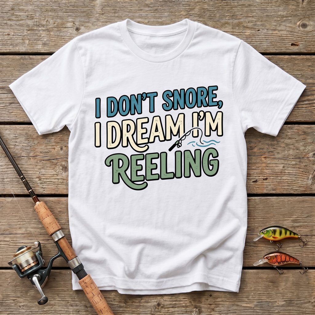 I Don't Snore, I Dream I'm Reeling T-Shirt