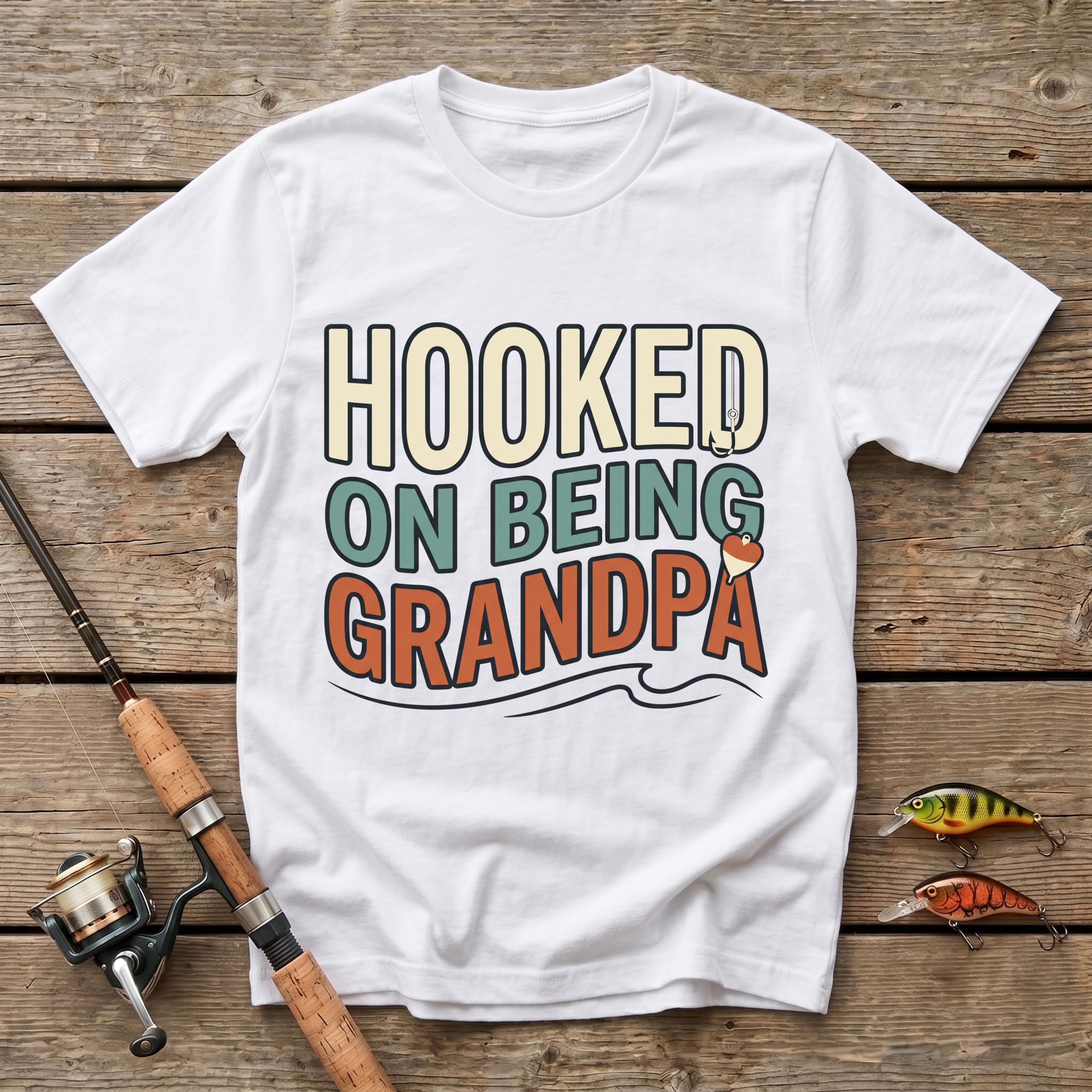 Hooked On Being Grandpa T-Shirt