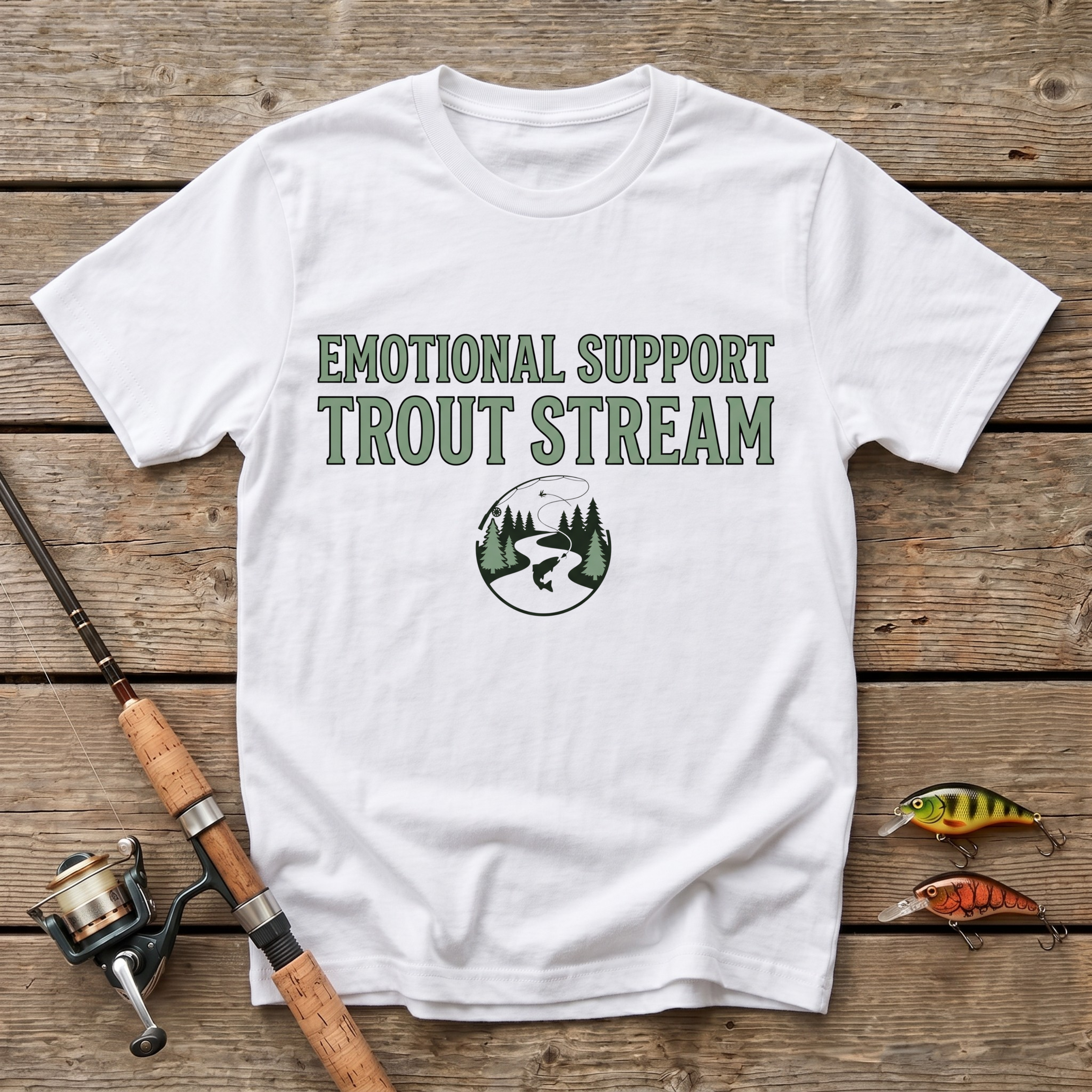 Emotional Support Trout Stream T-Shirt