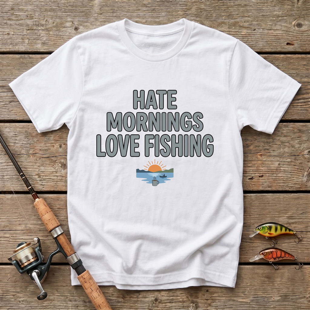 Hate Mornings Love Fishing T-Shirt