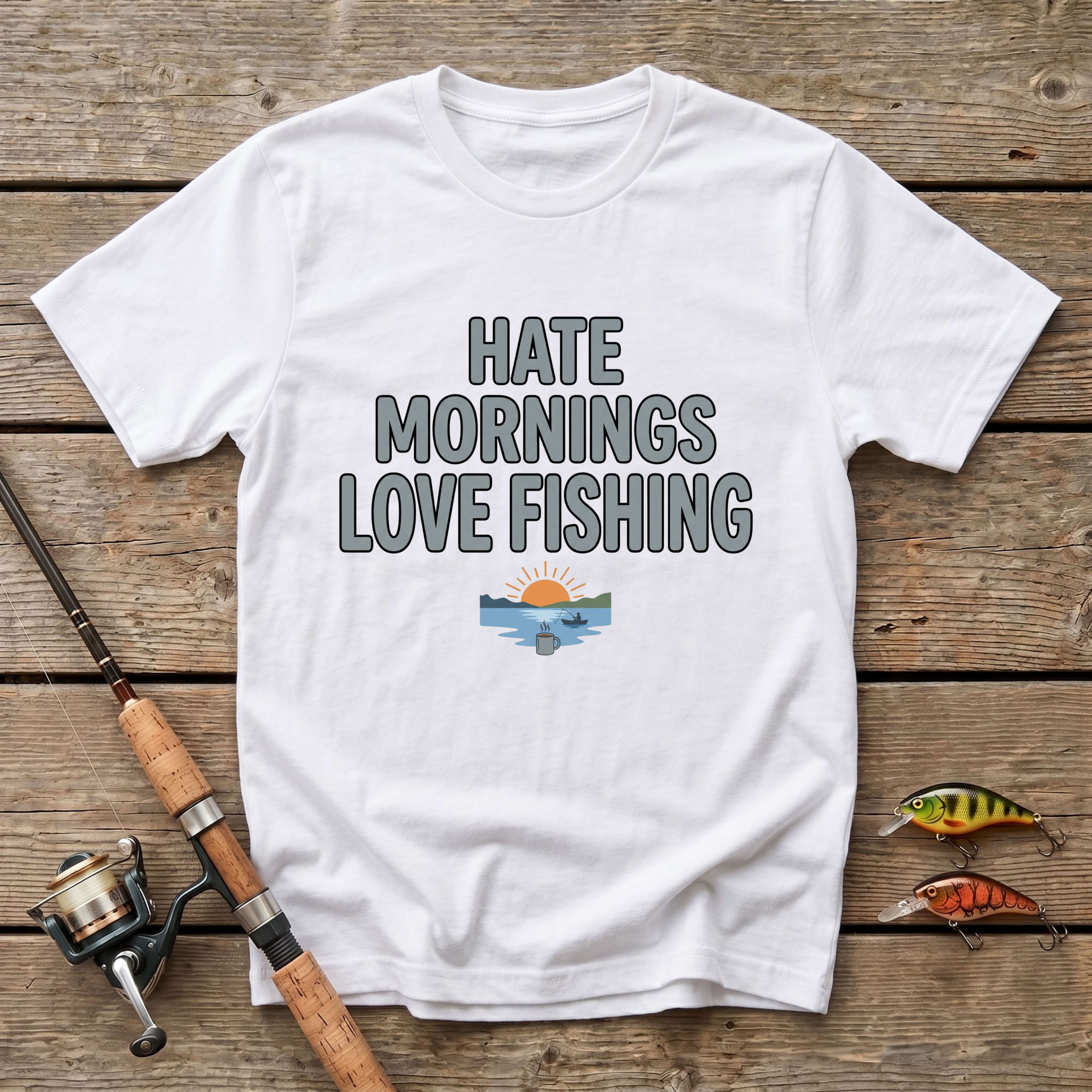 Hate Mornings Love Fishing T-Shirt