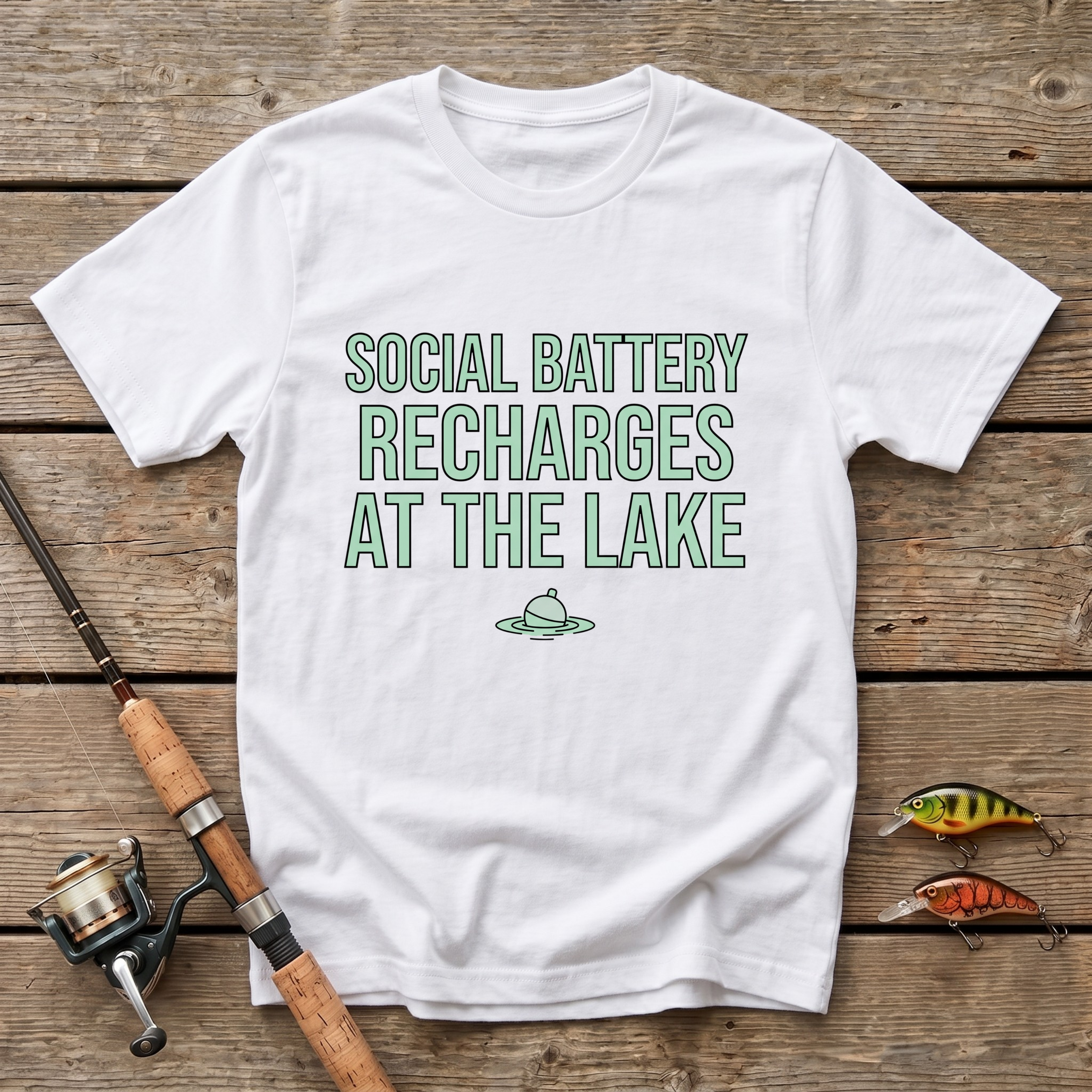 Social Battery Recharges At The Lake T-Shirt