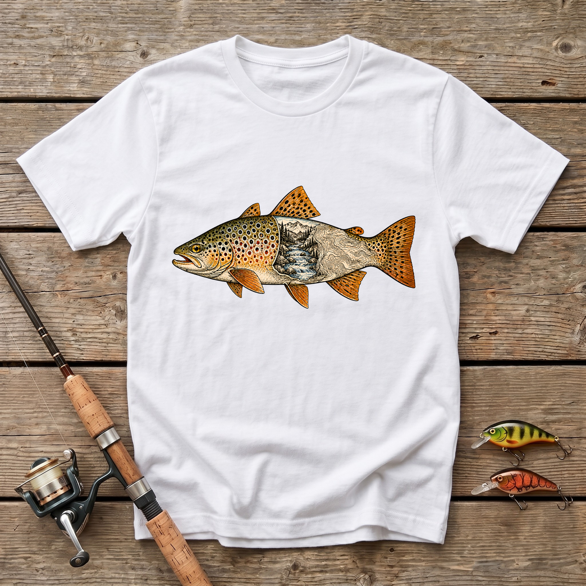 Engraved Trout T-Shirt
